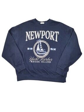 Ardene Newport Yacht Harbor Sweatshirt Top Navy Blue Size: XL